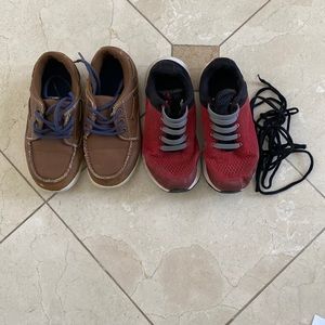 Boys sIze 12 UA sneakers and size 12 boat shoes
